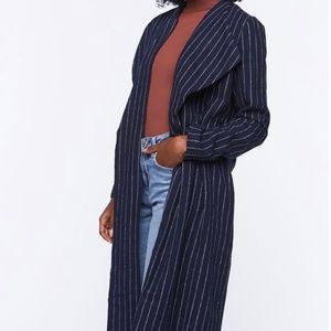 Forever 21 pinstripe duster coat